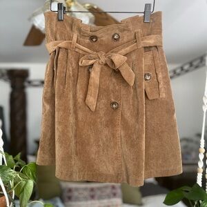 Bohme Camel Corduroy Mini Skirt